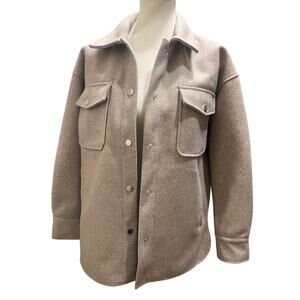 Women's Tan Button Down Shacket